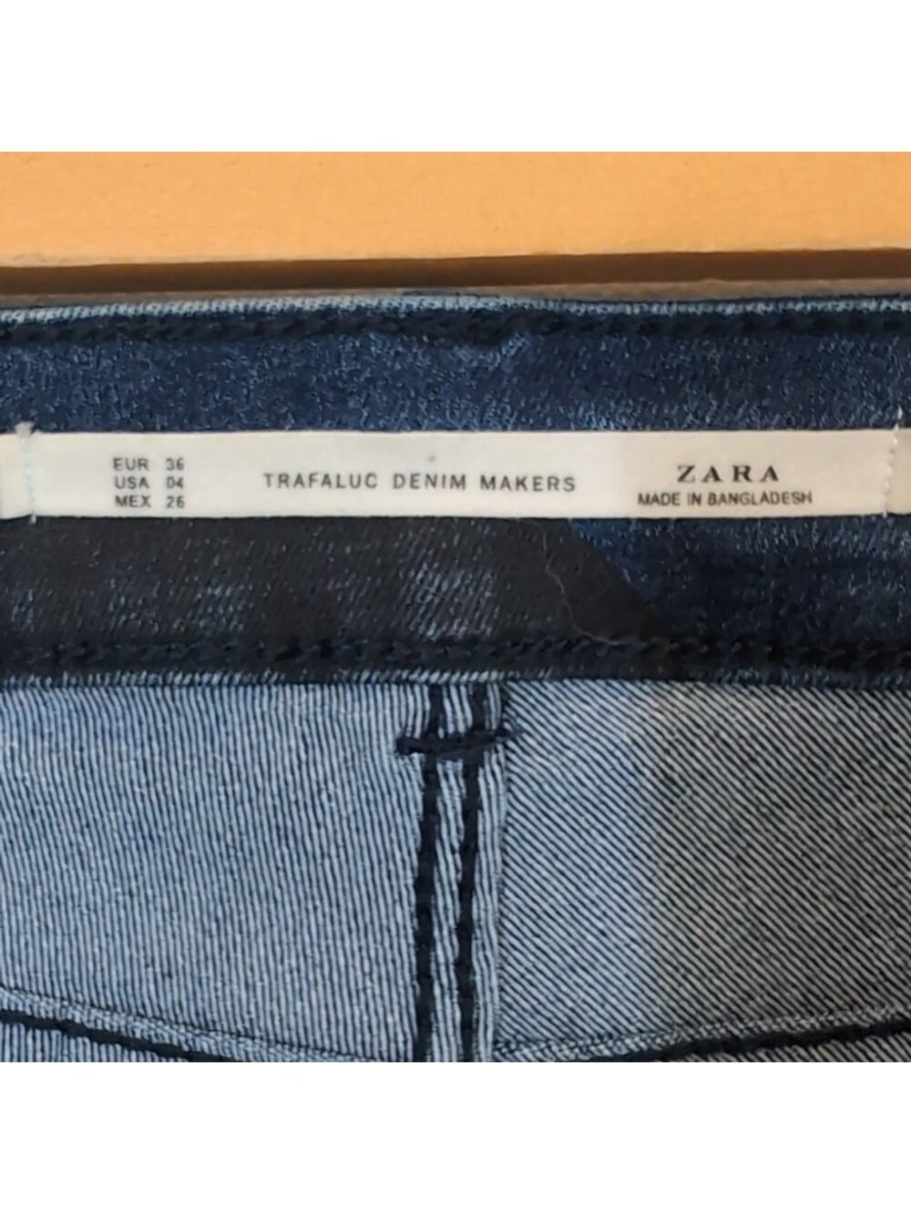 ZARA Trafaluc Denim Makers Polka Dot Skinny Jeans Cropped Blue Black Size 4 - Picture 8 of 10